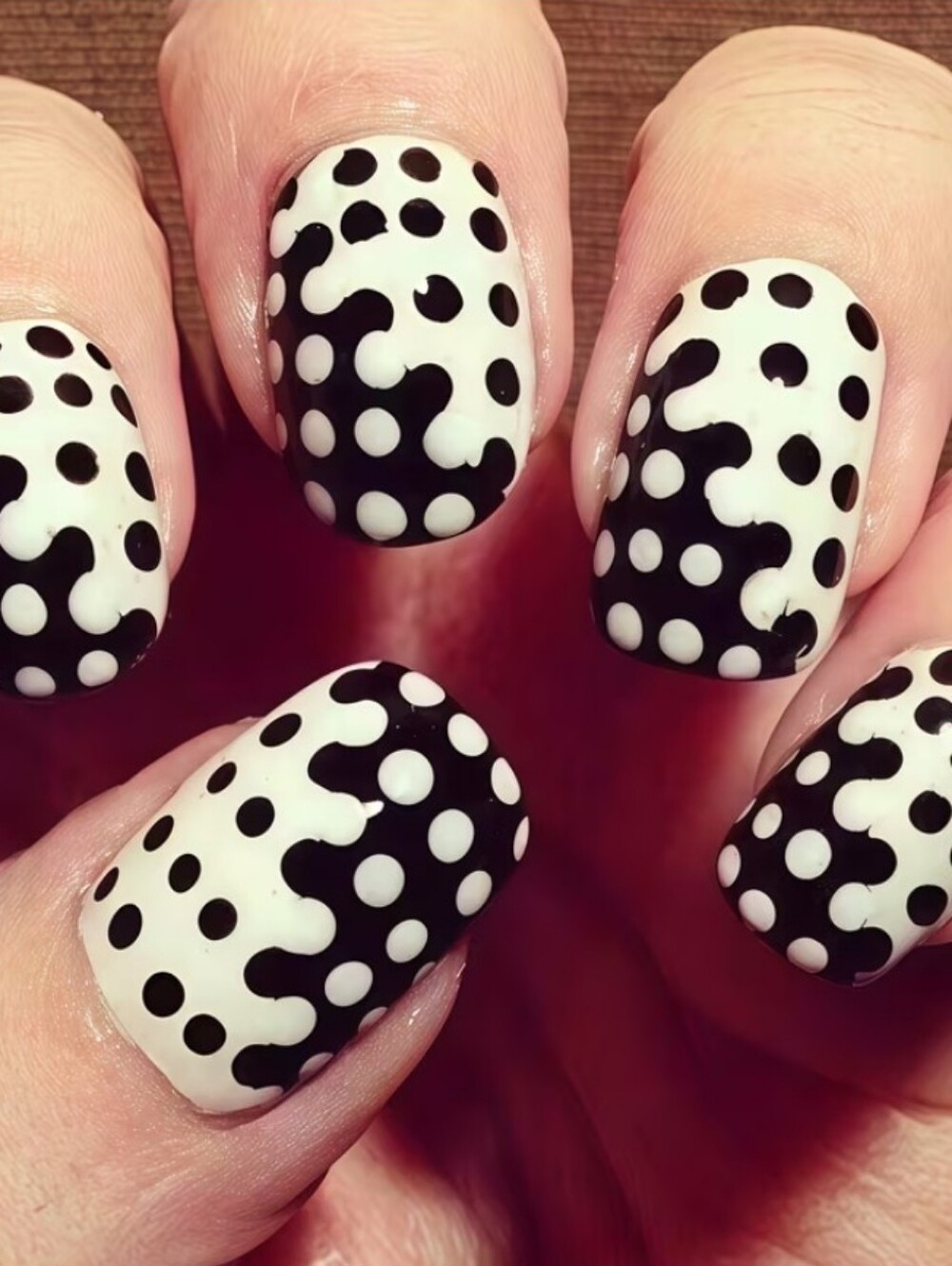 Black and White Polka Dot Press On Nails
